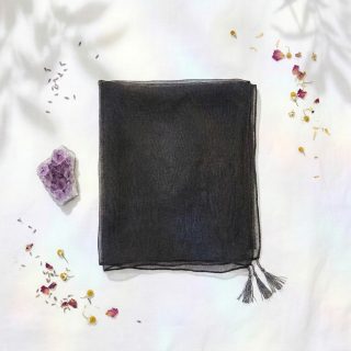 Drape N Don Black Plain Chiffon Dupatta with Stylish Latkan Detailing - Soft Lightweight Daily Wear