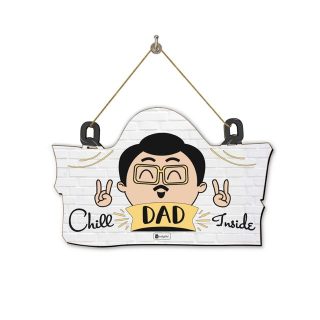 Indigifts Chill Dad Inside Wall Hanging 11.05x7 Inch- Wall Hanging Décor, Wall Hanging for Home Decoration, Birthday Gift for Cool Dad
