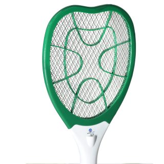 SWARG HOMES Green Rechargeable Mosquito Racket with UV & LED Light