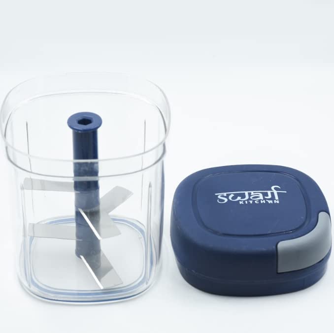 Swarg Kitchen 900 ML Blue Onion Chopper with 5 Stainless Steel Blades - Handy Vegetable & Fruit Chopper for Kitchen Use - Image 10
