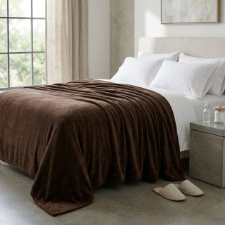 SWARG HOMES Brown Polar Fleece Double Bed Blanket - Ultra Soft & Warm All Season AC Blanket (90×90 Inch, 1300 GSM)