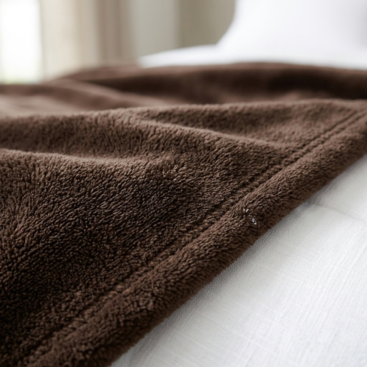 SWARG HOMES Brown Polar Fleece Double Bed Blanket - Ultra Soft All Season AC Blanket (90×90 Inch, 600 GSM) - Image 3