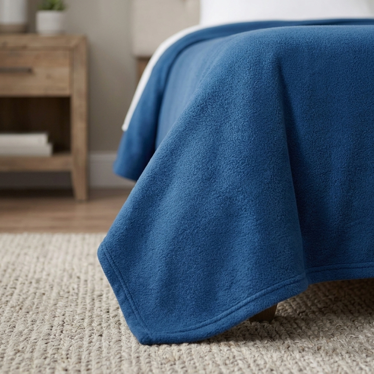 SWARG HOMES Blue Polar Fleece Double Bed Blanket - Ultra Soft All Season AC Blanket (90×90 Inch, 1200 GSM) - Image 3