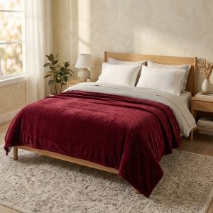 SWARG HOMES Maroon Polar Fleece Double Bed Blanket - Ultra Soft All Season AC Blanket (90×90 Inch, 1200 GSM) SWARG HOMES Maroon Polar Fleece Double Bed Blanket - Ultra Soft All Season AC Blanket (90×90 Inch, 1200 GSM)