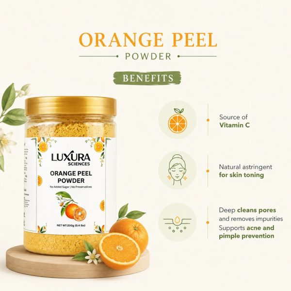 Click to see full view Luxura Sciences Face Mask (Orange Peel, 200g) Luxura Sciences Orange Peel Face Mask for Skin Brightening & Care (200g)