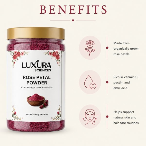 Luxura Sciences Rose Petal Face Mask for Skin Care & Glow (200g)