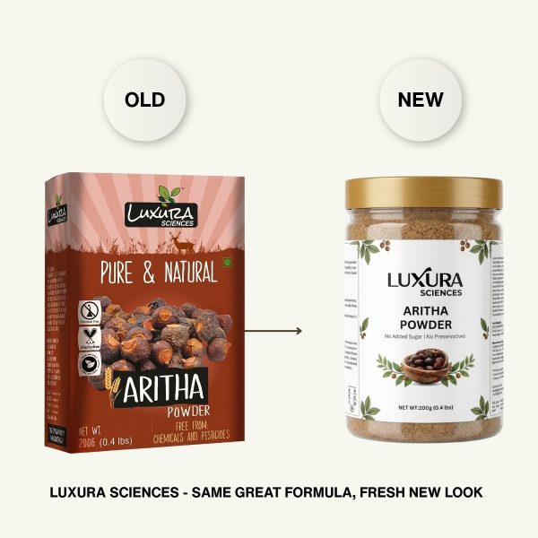 Luxura Sciences Aritha Powder (200g) | Natural Hair & Scalp Cleanser | Gently Cleanses & Revitalizes | Ideal for DIY Hair & Skincare Routines | No Harsh Chemicals Luxura Sciences Natural Aritha Powder for Hair & Scalp Cleansing - DIY Beauty Routines (200g)