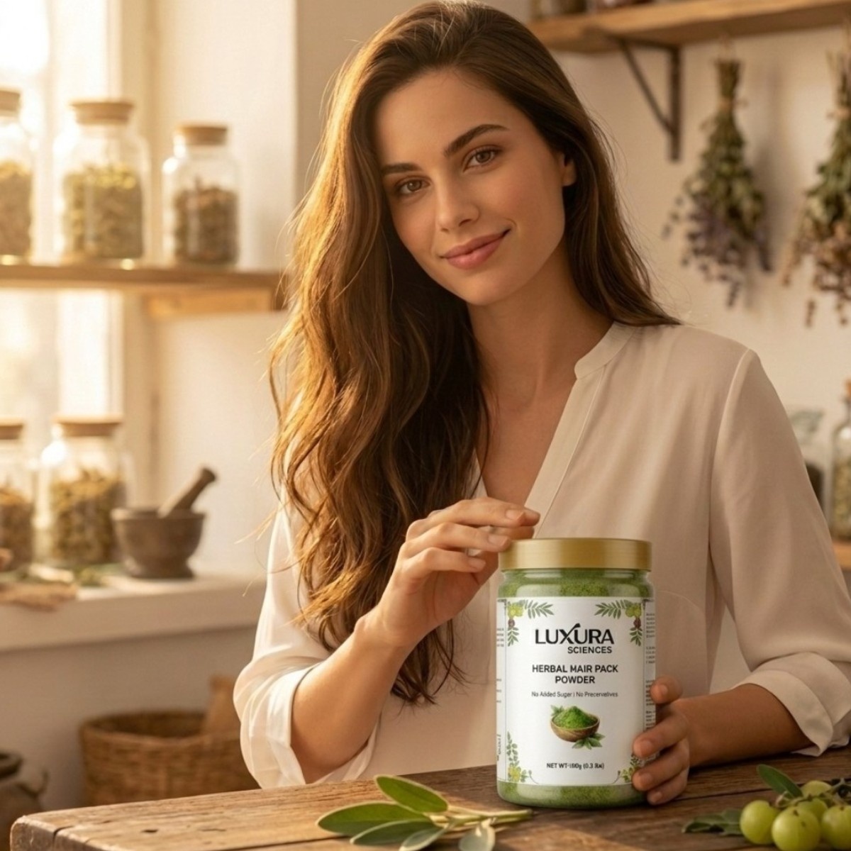 Luxura Sciences Natural Hair Pack for Dry Hair with Nourishing Ingredients - Hydrating Hair Mask (100g) - Image 3
