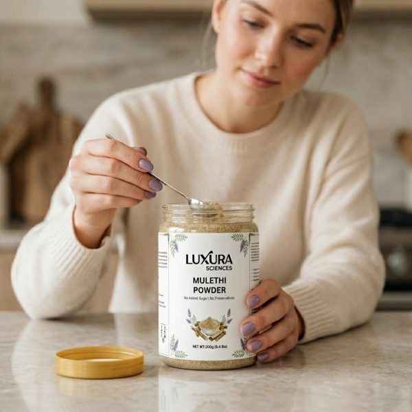 Luxura Sciences Pure Mulethi (Licorice) Powder – Natural Skin Brightening & Tan Removal Face Pack | Herbal & Chemical-Free (Mulethi, 200g) Luxura Sciences Mulethi Face Mask for Skin Care & Glow (200g)
