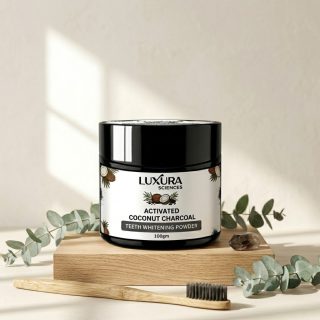 Luxura Sciences Activated Charcoal Teeth Whitening Powder with Clove & Mint Extracts - Refreshing Oral Care Formula (100g)