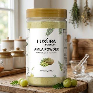 Luxura Sciences Pure Amla Powder for Hair Nourishment & Strength - Vitamin C Rich Herbal Care (200g)