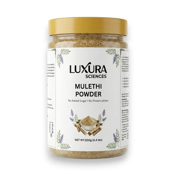 Luxura Sciences Pure Mulethi (Licorice) Powder – Natural Skin Brightening & Tan Removal Face Pack | Herbal & Chemical-Free (Mulethi, 200g) Luxura Sciences Mulethi Face Mask for Skin Care & Glow (200g)