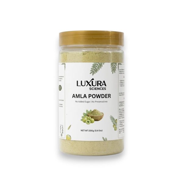 Luxura Sciences Pure Amla Powder for Hair Nourishment & Strength - Vitamin C Rich Herbal Care (200g)