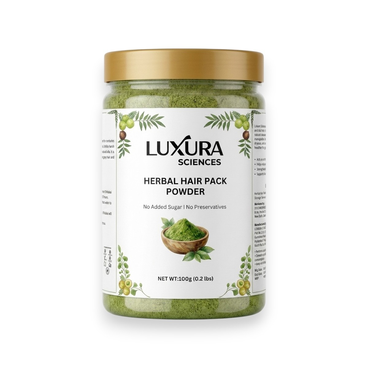 Luxura Sciences Natural Hair Pack for Dry Hair with Nourishing Ingredients - Hydrating Hair Mask (100g) - Image 6