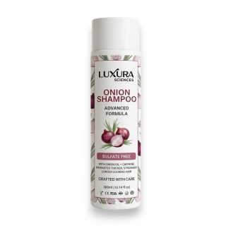 Luxura Sciences Onion Oil Shampoo For Hair 300ML Sulphate Free Gentle Cleansing No Parabens No Silicones No Colorants Nourishing Formula Reduces Hair Fall