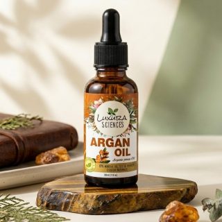 Luxura Sciences Organic Moroccan Argan Oil for Skin, Hair & Nails - Cold Pressed Moisturizing Oil Rich in Vitamin E (30 ML)