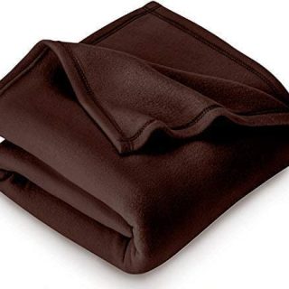 SWARG HOMES Brown Polar Fleece Double Bed Blanket - Ultra Soft All Season AC Blanket (90×90 Inch, 600 GSM)