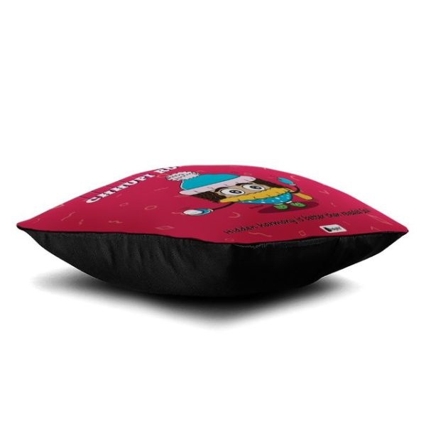 Indigifts Chhupi Rustam Printed Satin Cushion Cover (12x12-inch; Pink) with Filler - Image 4