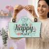 Indigifts “You Are My Happy Place” Wooden Wall Hanging for Couples - Romantic Valentine Gift (11.05×7 Inch)