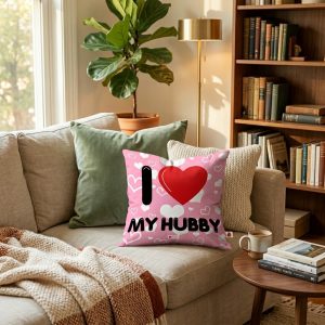 Indigifts “I Love My Hubby” Cushion & Coffee Mug Gift Set for Husband- Cushion Cover with Filler (12×12 Inch) Indigifts “I Love My Hubby” Cushion & Coffee Mug Gift Set for Husband- Cushion Cover with Filler (12×12 Inch)