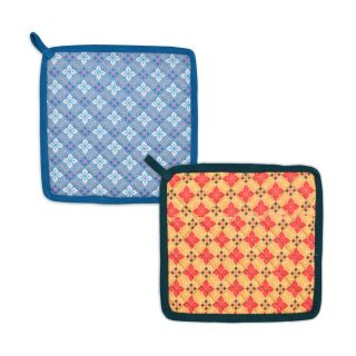 Indigifts Oven Microwave Pot Holders Set of 2| 8 x 8 Inch| Kitchen Cooking & Baking - Heat Resistant| Thick & Safe| Protection of Hands from Hot Utensils| Grill | Fabric- Cotton Duck | Poly Matty