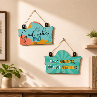 Indigifts Wooden Mini Wall Hanging Board Set Room Décor - Decorative Hanging Collection (Set of 2)