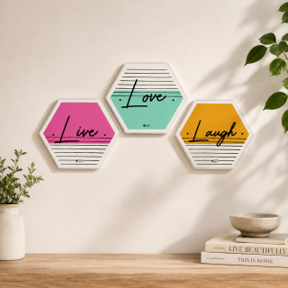 Indigifts Hexagon Wall Décor Poster Frame Set for Home Decoration - Decorative Wall Hanging Frames (Set of 3)