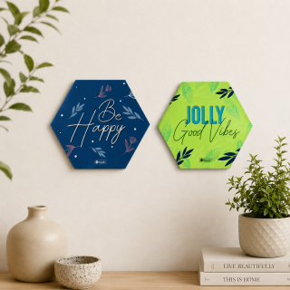 Indigifts Hexagon Wall Décor Poster Frame Set for Home & Office - Decorative Wall Hanging Frames (Set of 2)