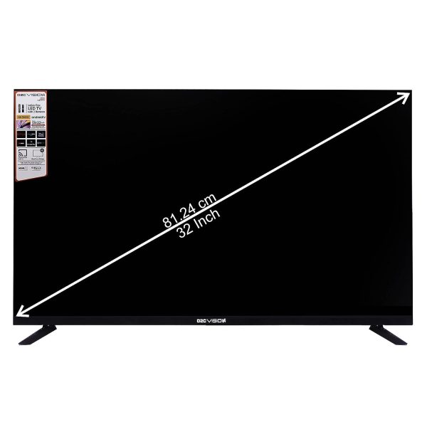 D2C Vision 80 cm (32 inches) Bezel - Less Android 11 with Bluetooth & Voice Assistant | HD Ready Smart LED TV | with 2 Remotes | D2CVELASLTBLK32 (Black) - Image 3