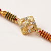 dcf40500-edcc-4e1a-80bd-78d1047a7fb7 Accessher Gold Plated Ganesha Rakhi - Gift Set with Acrylic Peacock Pooja Thali, Roli, Kumkum & Greeting Card