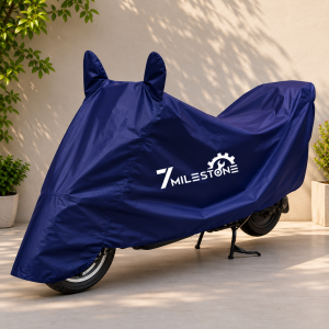 7 Mile Stone Blue Two Wheeler Body Cover for Bikes & Scooters