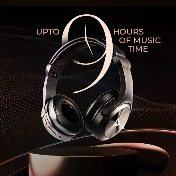 Hungama HiLife Buzz 101 Bluetooth Wireless Over Ear Headphones with 40 Hours Playback, with Mic, Passive Noise Cancellation, Black and Get 1 Year Free Subscription of Hungama Play & Hungama Music - Image 3