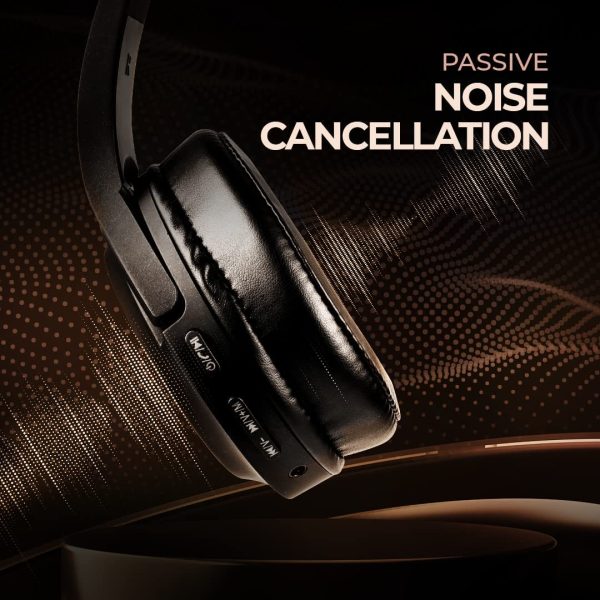 Hungama HiLife Buzz 101 Bluetooth Wireless Over Ear Headphones with 40 Hours Playback, with Mic, Passive Noise Cancellation, Black and Get 1 Year Free Subscription of Hungama Play & Hungama Music - Image 6