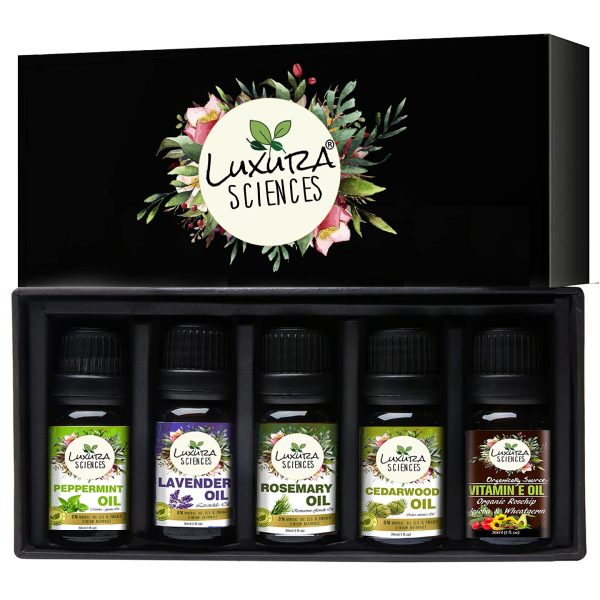 Luxura Sciences Organic Essential Oil Combo for Anti Hair Fall Care - (Pack of 5 x 15 ML)