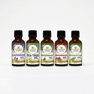 Luxura Sciences Organic Essential Oil Combo for Anti-Acne Skin Care - Tea Tree, Lavender, Eucalyptus, Grapeseed & Rosemary Oils (Pack of 5 x 15 ML)