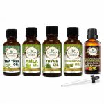 Luxura Sciences Organic Essential Oil Combo for Anti-Dandruff Hair Care - Tea Tree, Thyme, Amla, Cedarwood & Vitamin E Oils (Pack of 5 x 15 ML)