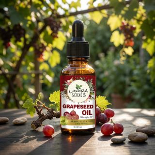 Luxura Sciences Organic Cold Pressed Grapeseed Oil for Skin, Hair & Body - Rich in Vitamins A, E & K