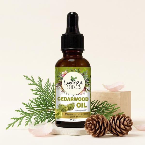 Luxura Sciences Organic Cedarwood Essential Oil – for Aromatherapy & Relaxation (30 ML)