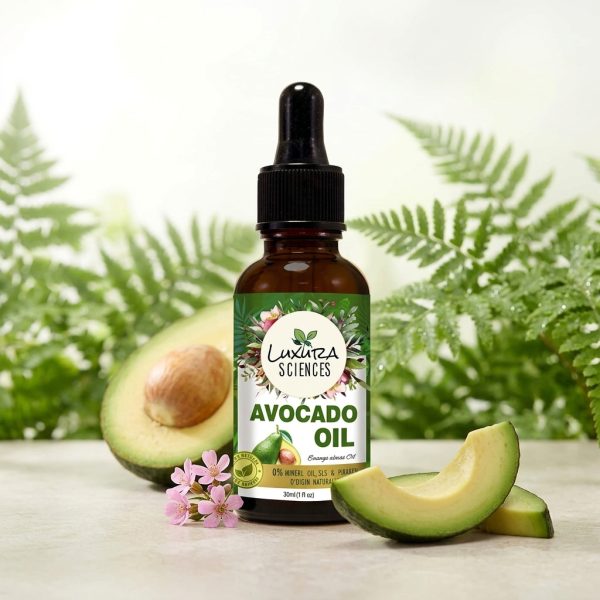 Luxura Sciences Avocado Oil for Hair Face Skin Rich in Retinol Vitamin E Cold Pressed Lightweight Hydrating Oil for Deep Nourishment Healthy Scalp Glowing Skin Moisturizing Therapy 15ML Luxura Sciences Cold Pressed Avocado Oil - Moisturizing Oil Rich in Retinol & Vitamin E (15 ML)