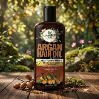 Luxura Sciences Argan Hair Oil for Nourishment, Strength & Shine - All Hair Types (250 ML)