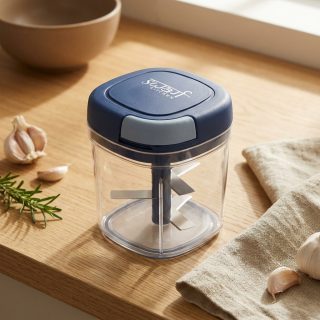 Swarg Kitchen 900 ML Blue Onion Chopper with 5 Stainless Steel Blades - Handy Vegetable & Fruit Chopper for Kitchen Use