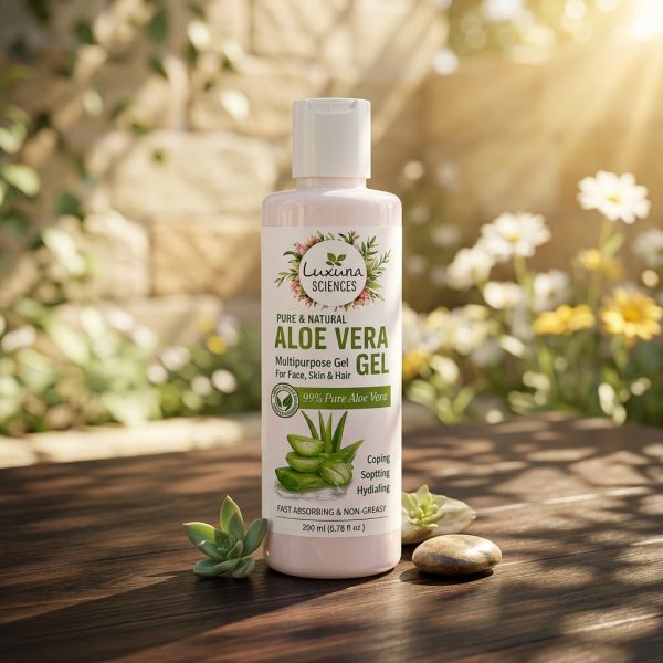 Luxura Sciences Aloe Vera Gel 200ml | Pure Hydrating & Soothing Gel | Lightweight, Non-Sticky | For All Skin Types Luxura Sciences Aloe Vera Gel for Skin Care (200 ML)