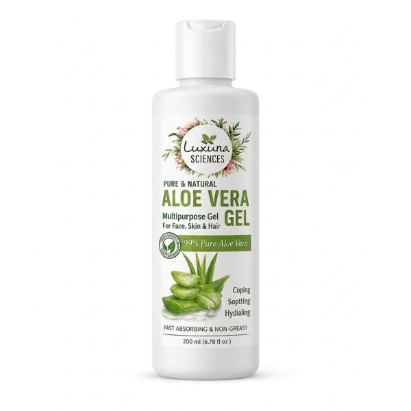 Luxura Sciences Aloe Vera Gel 200ml | Pure Hydrating & Soothing Gel | Lightweight, Non-Sticky | For All Skin Types Luxura Sciences Aloe Vera Gel for Skin Care (200 ML)
