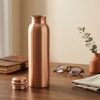 SWARG KITCHEN 950 ML Plain Textured Pure Copper Water Bottle - BPA Free Copper Drinkware