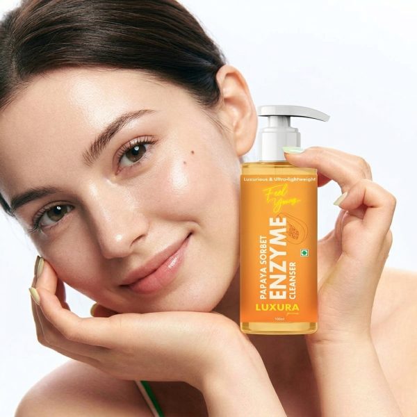 Papaya Sorbet ENZYME Cleanser/Face Wash 100ml For Luxurious Skin,Ultra Light and Refreshing Luxura Prima Papaya Sorbet Enzyme Cleanser Face Wash for Refreshed & Radiant Skin (100 ML)