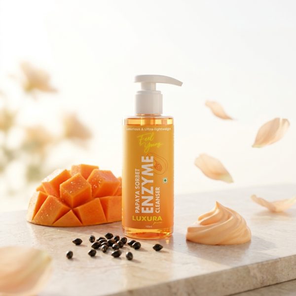 Papaya Sorbet ENZYME Cleanser/Face Wash 100ml For Luxurious Skin,Ultra Light and Refreshing Luxura Prima Papaya Sorbet Enzyme Cleanser Face Wash for Refreshed & Radiant Skin (100 ML)