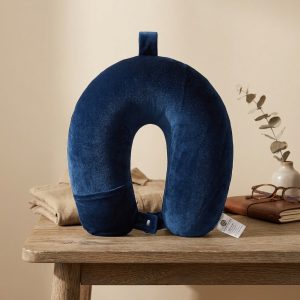 SWARG HOMES Blue Premium Travel Neck Pillow with Cervical Support – Comfortable Rest Cushion for Flight, Car, Office & Home Use