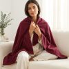 SWARG HOMES Maroon Solid Double Fleece Blanket - 600 GSM Soft Comfort Bedding