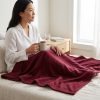 SWARG HOMES Maroon Solid Double Fleece Blanket - 600 GSM Soft Comfort Bedding