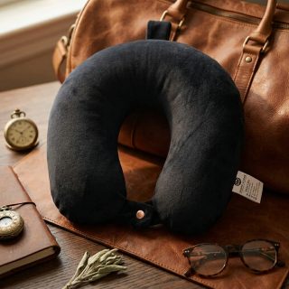 SWARG HOMES Black Premium Travel Neck Pillow with Cervical Support - Comfortable Rest Cushion
